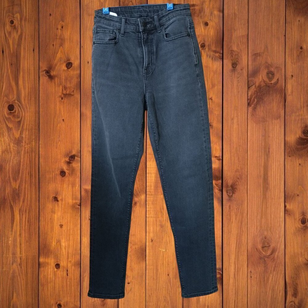 American Eagle Stretch Size 00 Regular High Rise Taper Leg Black Jeans Casual